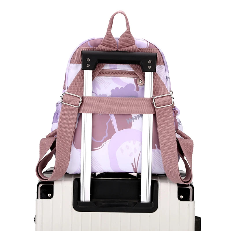 Waterproof Travel Backpack for Women Floral School Bag