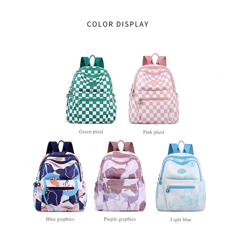 Waterproof Travel Backpack for Women Floral School Bag