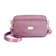 Zipper Shoulder Bag Women Nylon Strap Crossbody Soft Phone Purse & Handbag