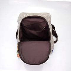 Women's Small Canvas Backpack, Floral Embroidered Rucksack