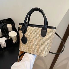 Large Straw Handbag Beach Tote Vacation Shoulder Bags