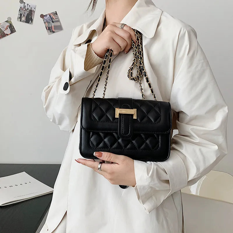 Versatile Shoulder Bag Women PU Leather Small Satchels Ladies Solid Crossbody