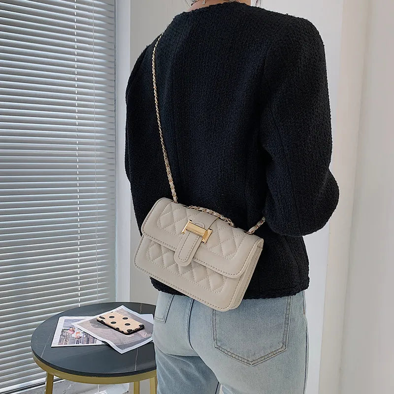 Versatile Shoulder Bag Women PU Leather Small Satchels Ladies Solid Crossbody