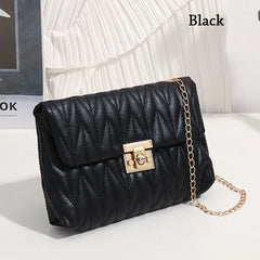 Versatile Women Embroider Chain Bag PU Leather Handbags