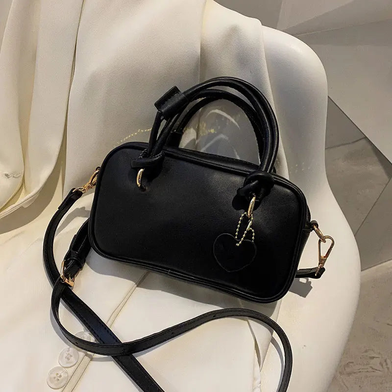 Solid PU Shoulder Bag Portable Small Square Bag
