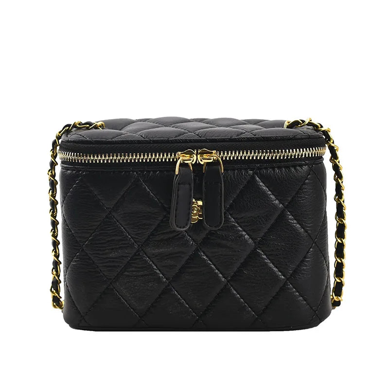 Women's Bucket Chain Shoulder Bag PU Leather Messenger Bag
