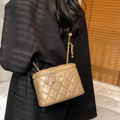 Women's Bucket Chain Shoulder Bag PU Leather Messenger Bag