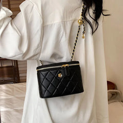 Women's Bucket Chain Shoulder Bag PU Leather Messenger Bag