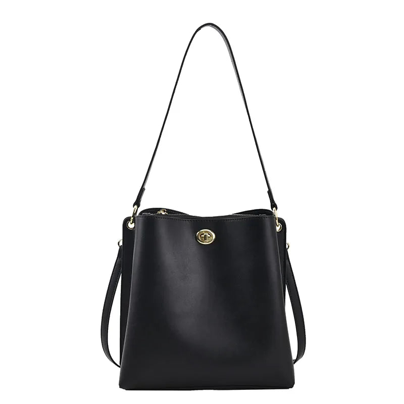 Women Large Capacity Tote Bag Soft Leather Shoulder Bag