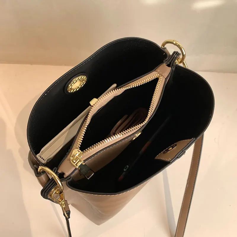 Women Large Capacity Tote Bag Soft Leather Shoulder Bag