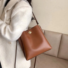 Women Large Capacity Tote Bag Soft Leather Shoulder Bag
