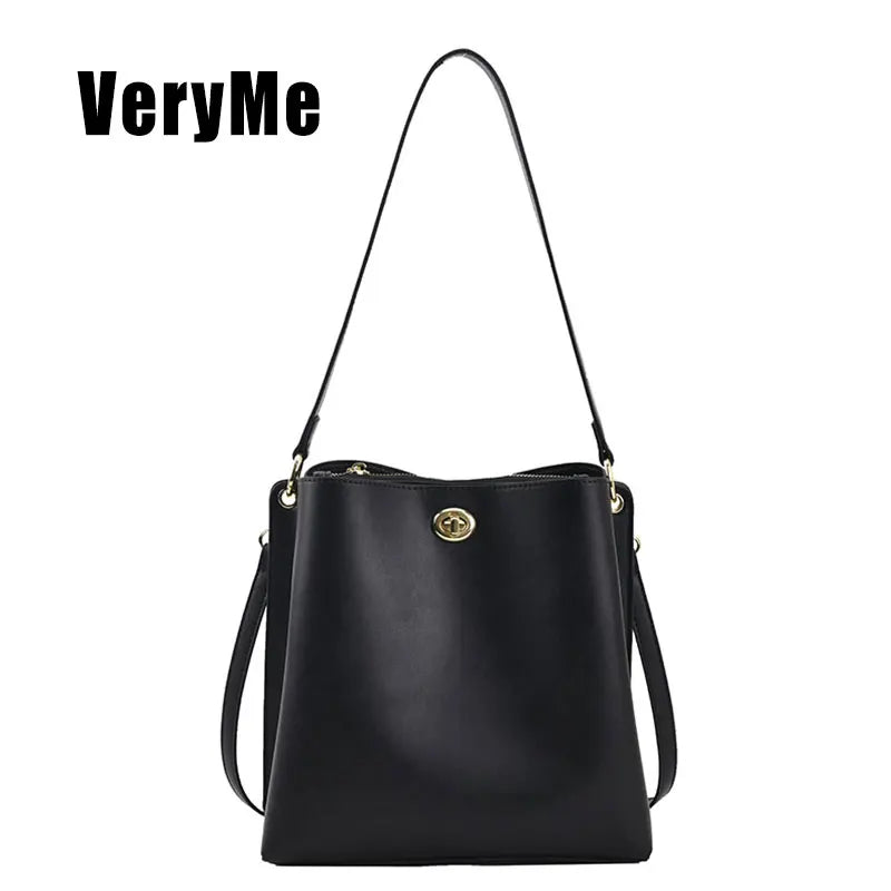 Women Large Capacity Tote Bag Soft Leather Shoulder Bag