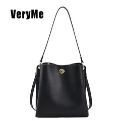 Women Large Capacity Tote Bag Soft Leather Shoulder Bag