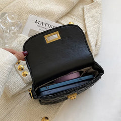 Winter Chain Crossbody Saddle Bag for Women