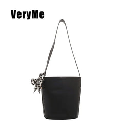 Large Capacity Bucket Bag Nubuck Leather Women's Crossbody Bag Handbag