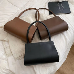 Retro Women's Bag PU Leather Shoulder Bag Solid Ladies Handbag