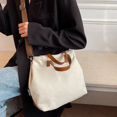 Canvas Shoulder Bag Large Capacity Shopping Bag Winter Messenger Bag