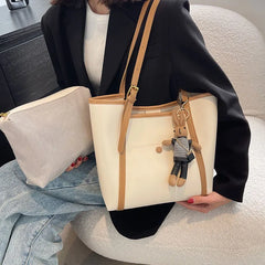 Winter Style Women's PU Leather Shoulder Bag Large Capacity Shopping Handbag