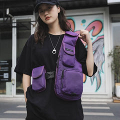 Hip Hop Chest Rig Bag Functional Tactical Harness Chest Bags