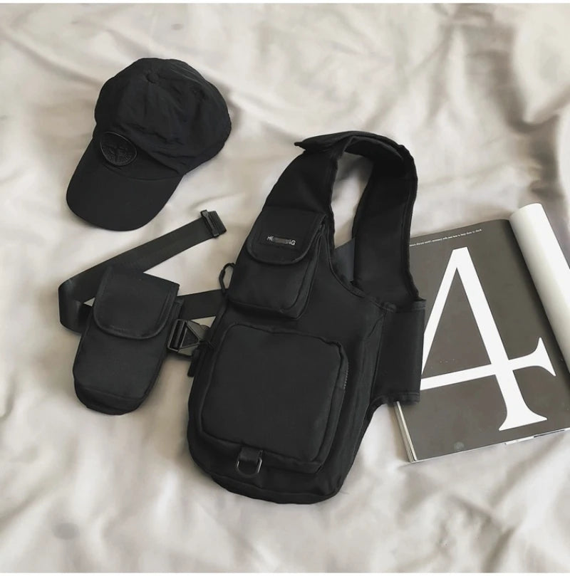 Hip Hop Chest Rig Bag Functional Tactical Harness Chest Bags