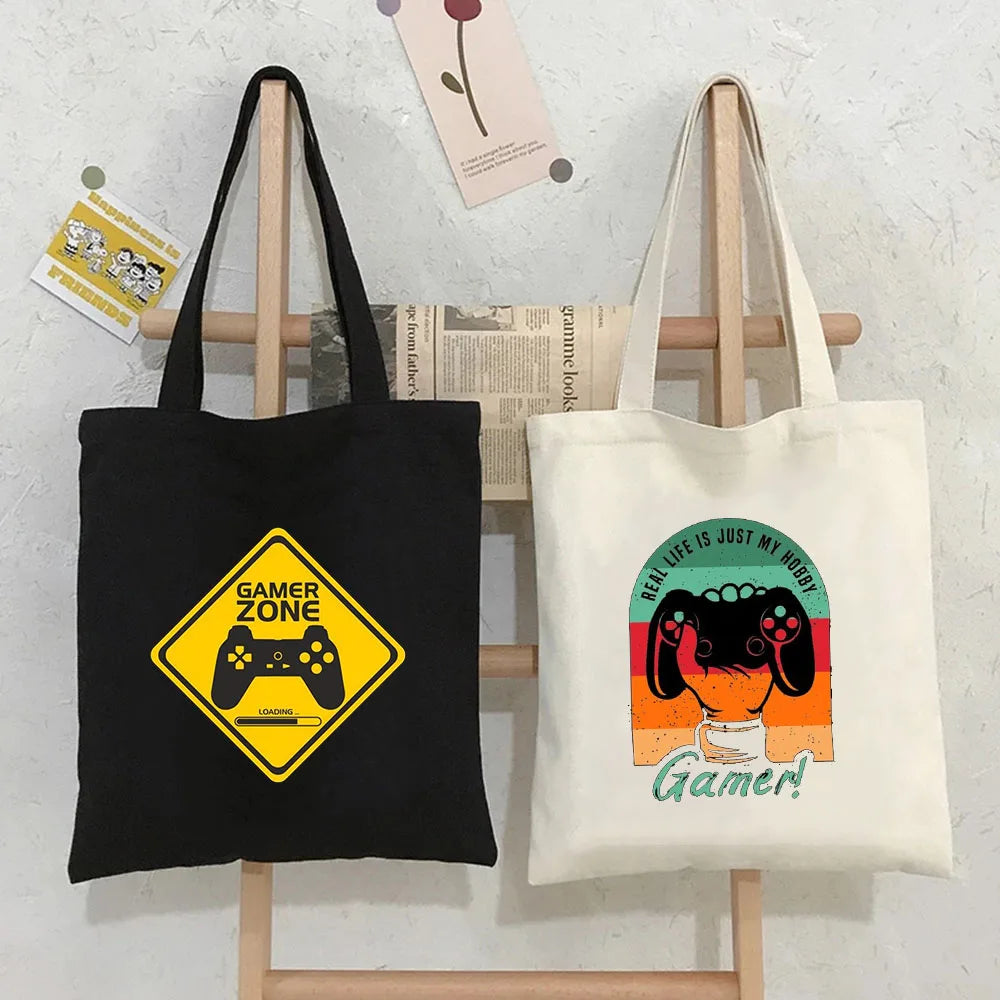 Game Remote Controller Gamer Shoulder Bag Harajuku Handbag Tote Eco Shopper