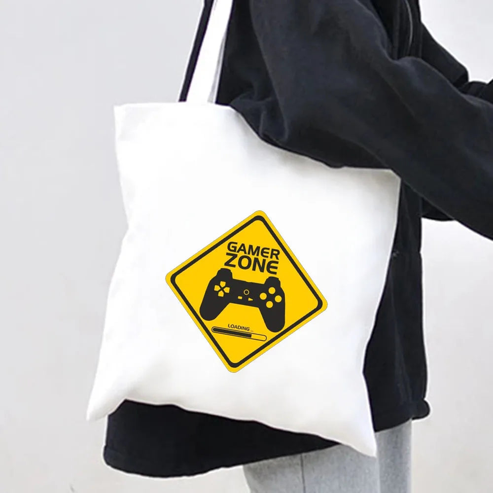 Game Remote Controller Gamer Shoulder Bag Harajuku Handbag Tote Eco Shopper