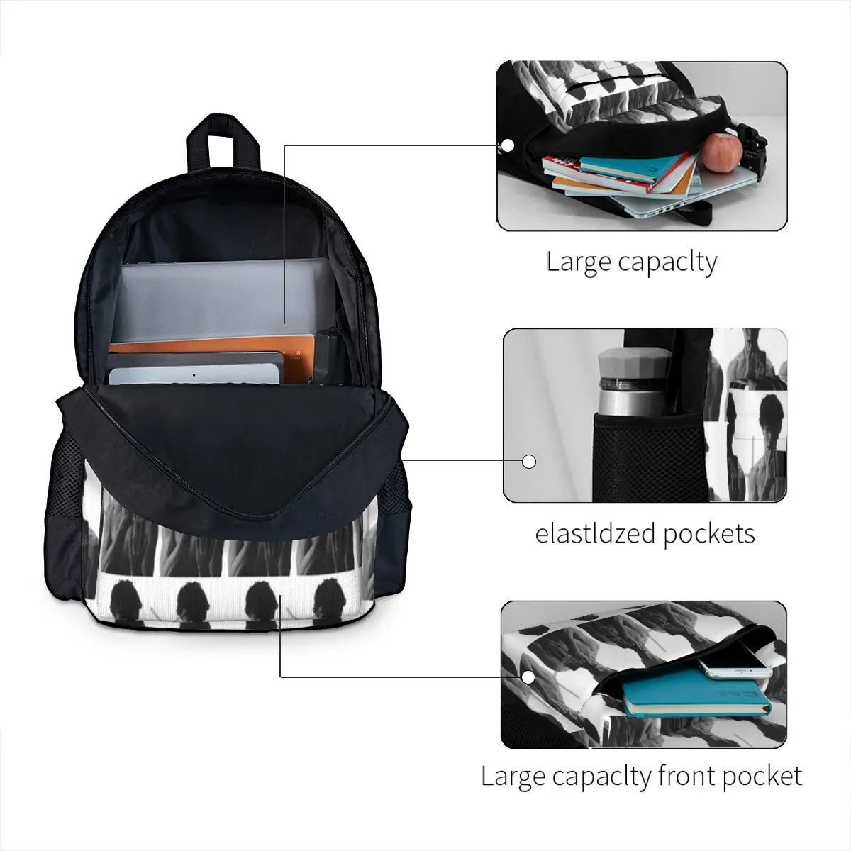Vinnie Hacker Harajuku Backpack Men's Women's Child Female Bag