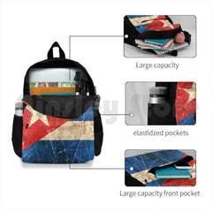 Vintage Cuban Flag Outdoor Hiking Backpack Waterproof Camping Cuba Flag