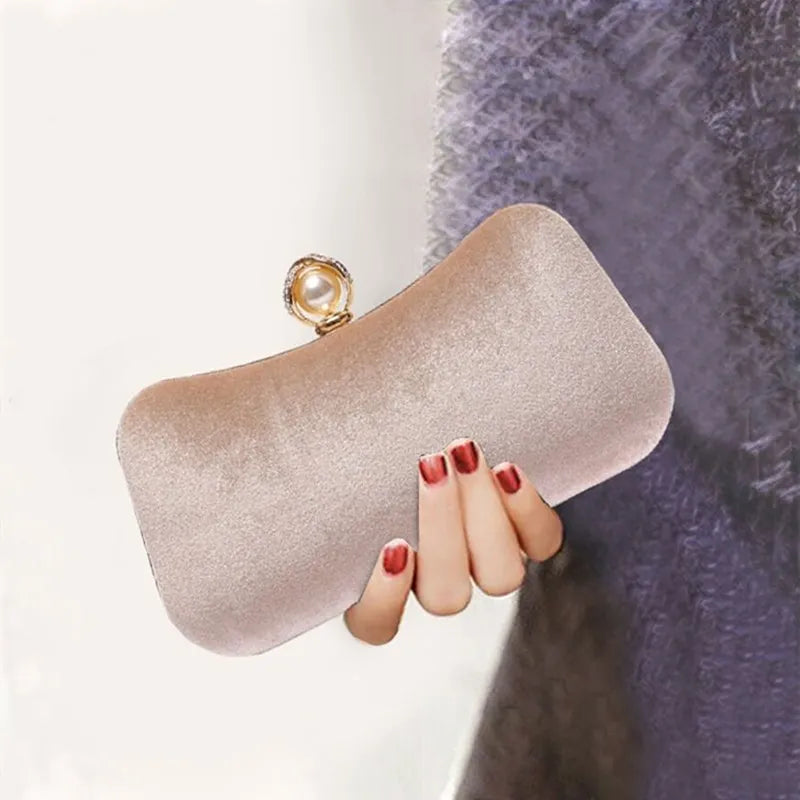 Velvet Clutches Women's Party Dinner Bags Chain Shoulder bags