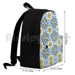Vintage Azulejos Tile Outdoor Hiking Backpack Riding Climbing Sports Bag