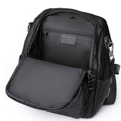 Vintage Leather Backpack for Women School Bag Girls Shoulder Bag Sac A Dos