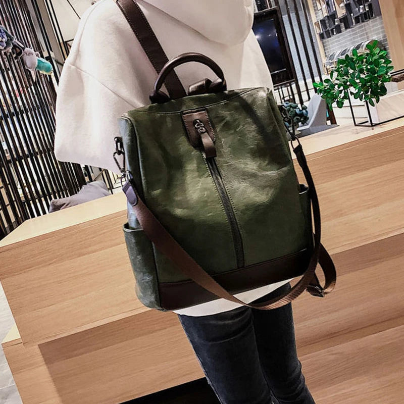 Vintage Women's Backpack Large Capacity Travel Rucksack