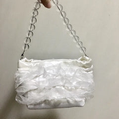 Vintage Beaded Chain Shoulder Crossbody Bag Small Bucket Bag