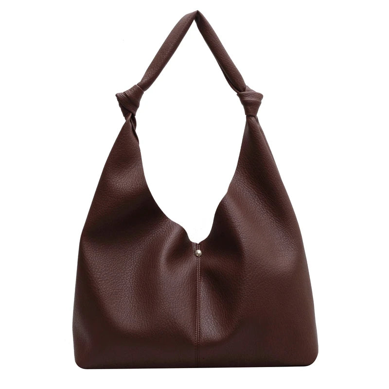 Vintage Big Leather Bucket Side Bags for Women
