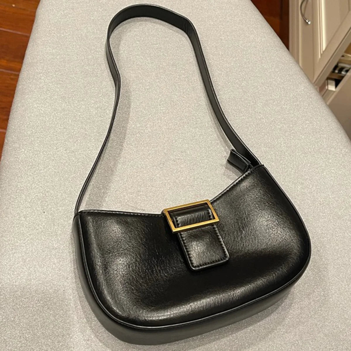 Vintage Metal Buckle Mini Bag Women Summer Underarm Packs Classic Handbag