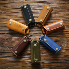 Vintage Leather Zipper Key Wallet for Men and Women
