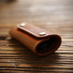 Vintage Leather Zipper Key Wallet for Men and Women