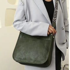 Vintage Bucket Shoulder Bag Female PU Leather Solid Crossbody Bag