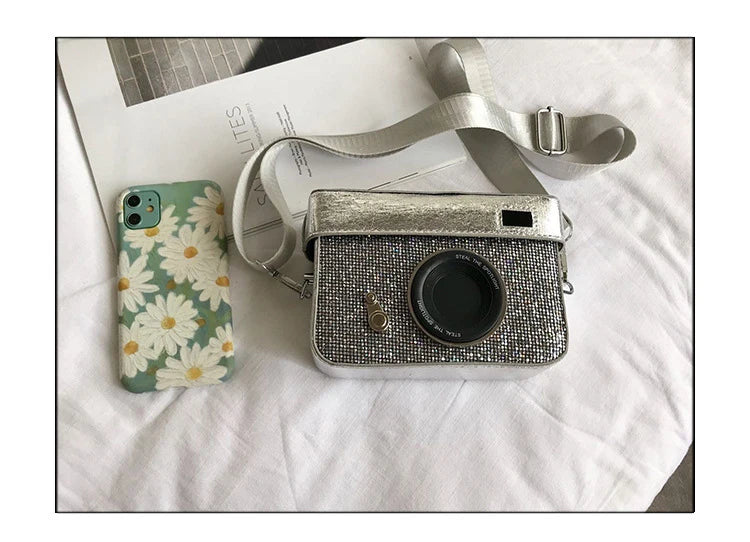 Vintage Camera Box Style Crossbody Bag for Women