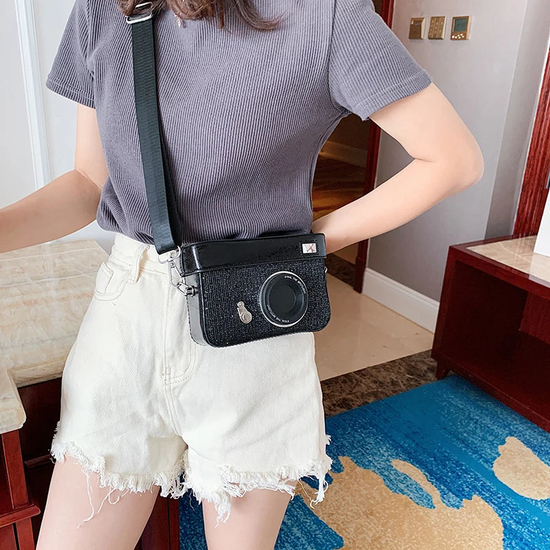 Vintage Camera Box Style Crossbody Bag for Women