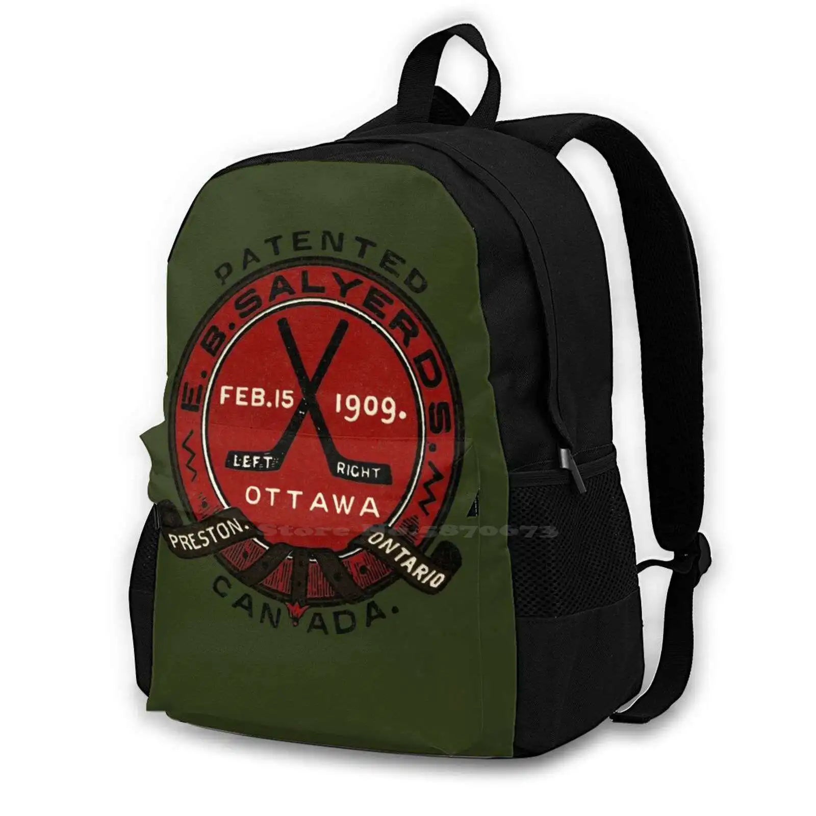 Vintage Canadian Hockey Stick Laptop Travel Bag