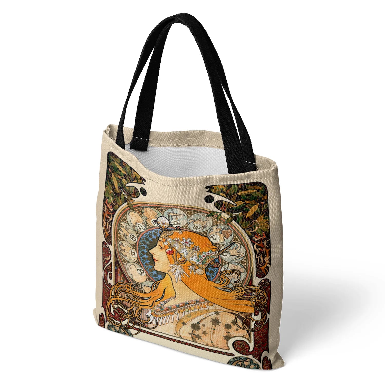 Vintage Canvas Bag Double Sided Printing Shoulder Bag Large Capacity Handbags