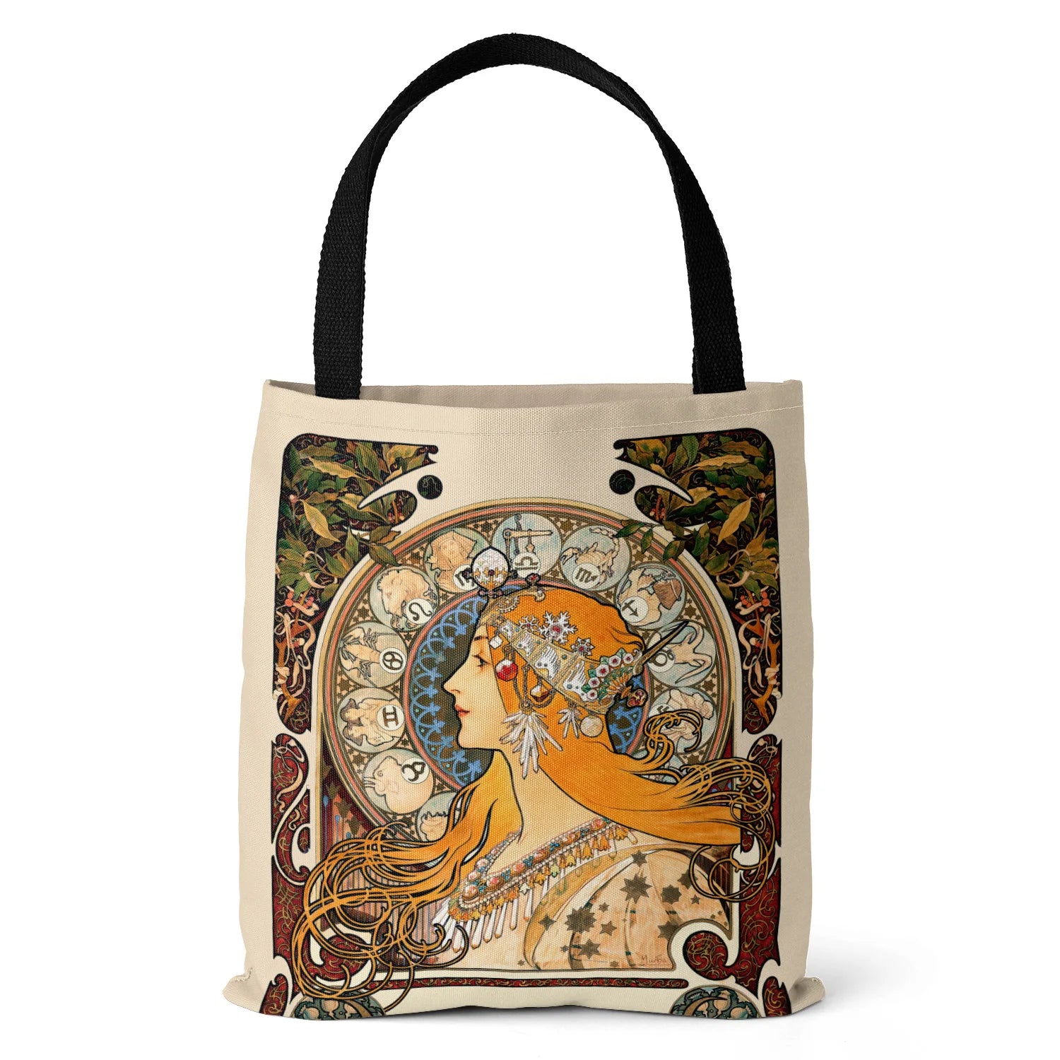 Vintage Canvas Bag Double Sided Printing Shoulder Bag Large Capacity Handbags
