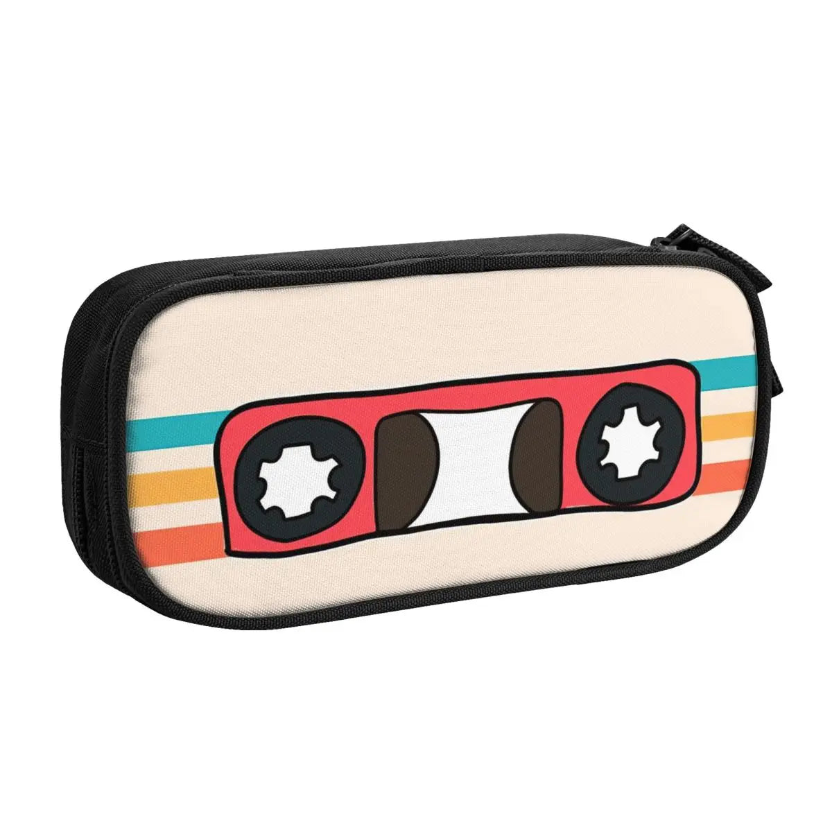 Vintage Anime Cassette Tape Zipper Pen Bag Student Stationery Gift