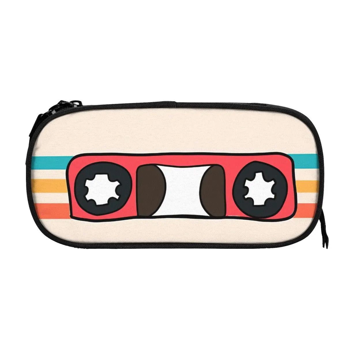 Vintage Anime Cassette Tape Zipper Pen Bag Student Stationery Gift