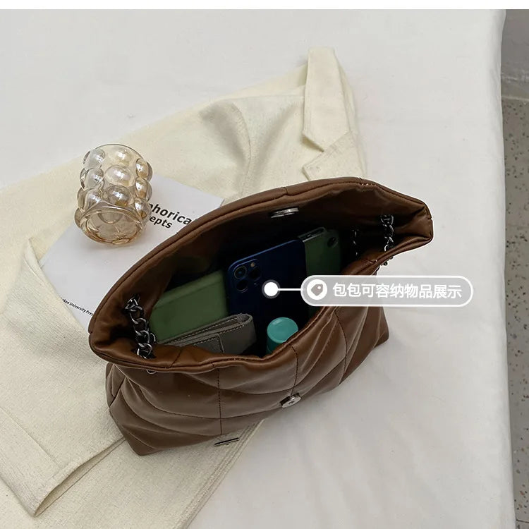 Vintage Chain Shoulder Crossbody Bag for Women Handbags Totes Female Purse