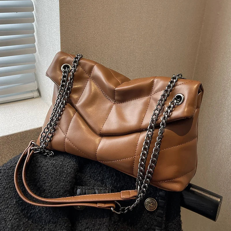 Vintage Chain Shoulder Crossbody Bag for Women Handbags Totes Female Purse