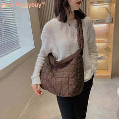 Vintage Checkered Messenger Bag for Women