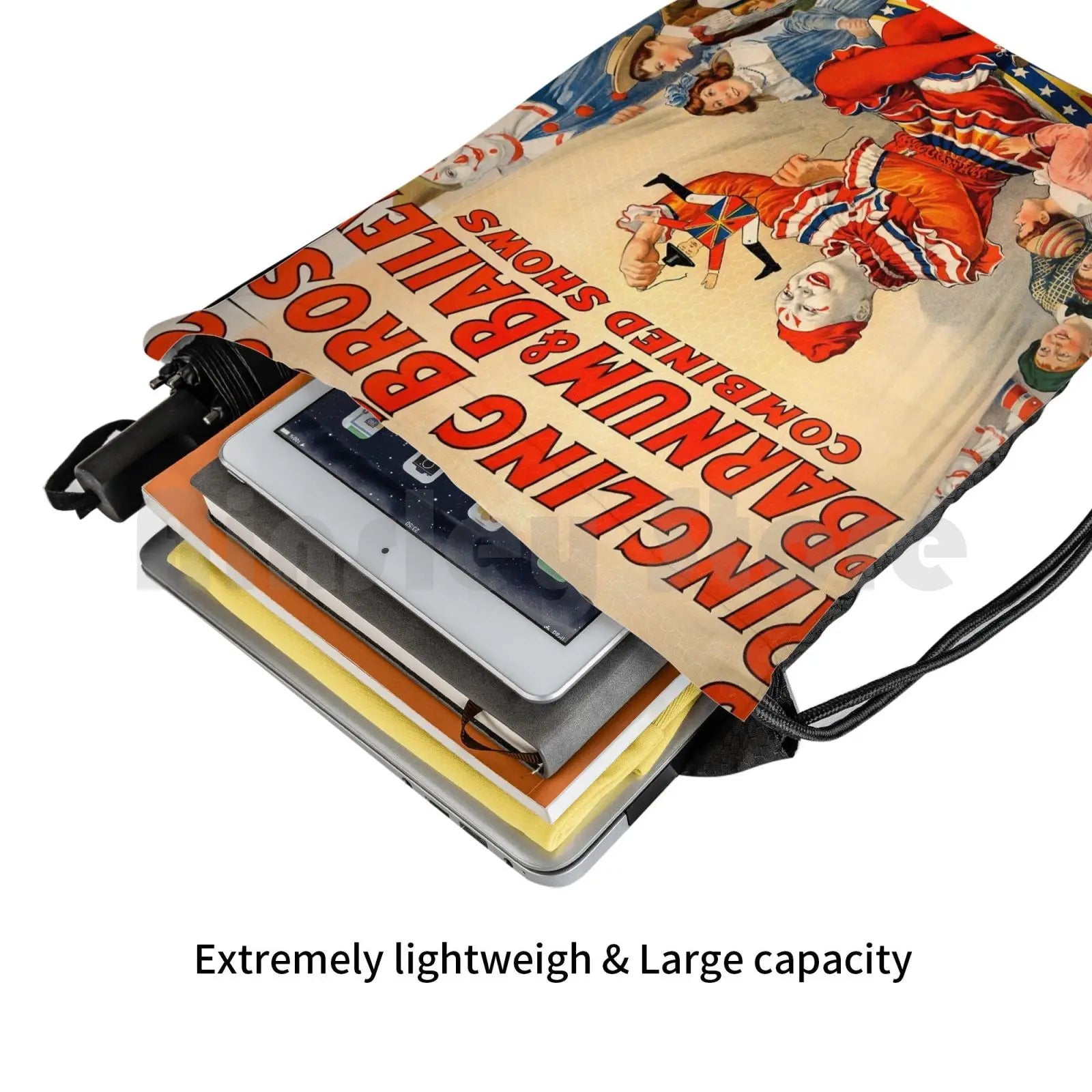 Vintage Circus Poster Backpack Drawstring Bags Gym Bag Waterproof