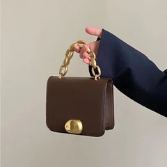 Vintage Girls Small Square Shoulder Bag Chain Clutch Purse Handbags